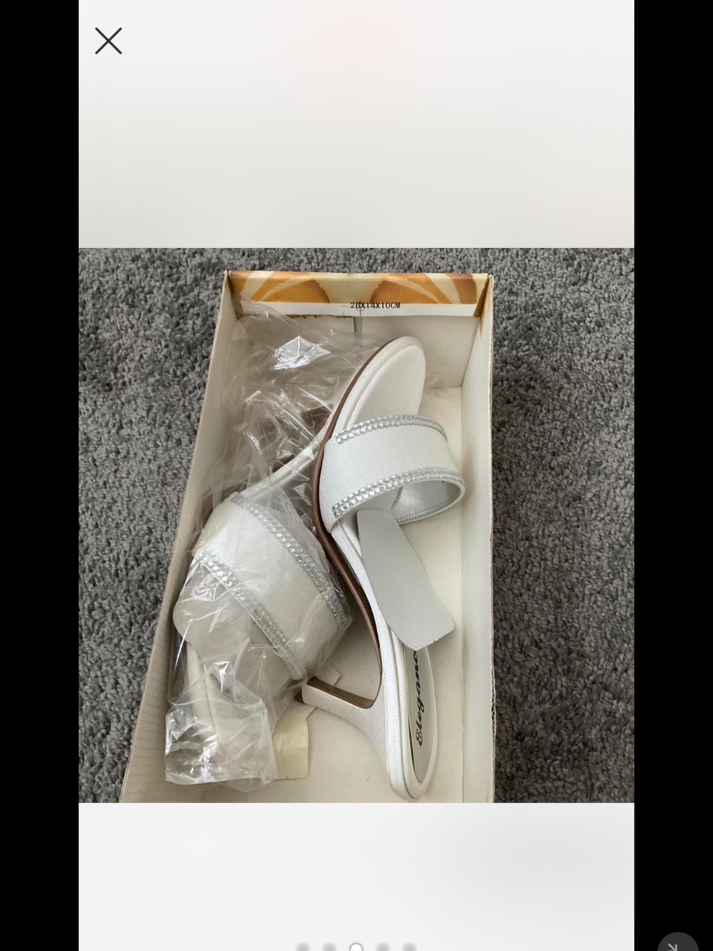 White Rhinestone-Trim Mules - Picture 3 of 5